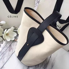 Highest Quality Inspired Celine Bucket Bag In Washed Canvas